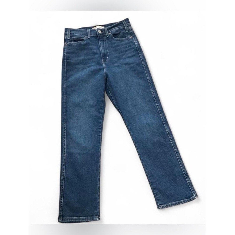 LEVI'S Signature Heritage High Rise Straight Leg Jeans Dark Wash Sz 6/28 - Picture 2 of 8